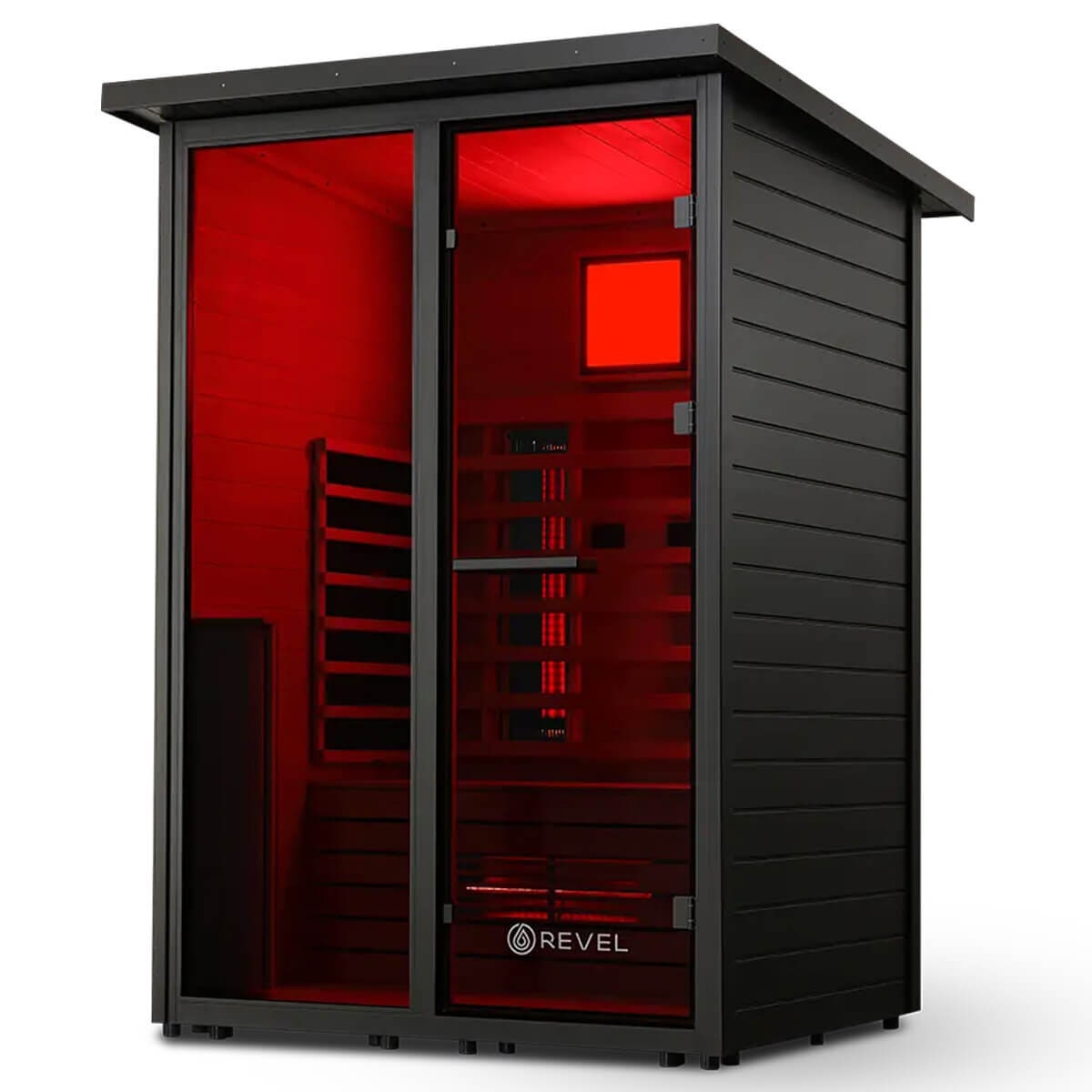 Revel Eclipse 2 Person Full Spectrum Infrared Cabin - Black WPC Exterior, Low EMF Heaters - R-FS-CABIN-2P