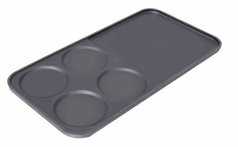 Glem Gas Breakfast Griddle Plate - Two-Zone Cast Iron, Porcelain Enamel, Non-Stick - EGPL1