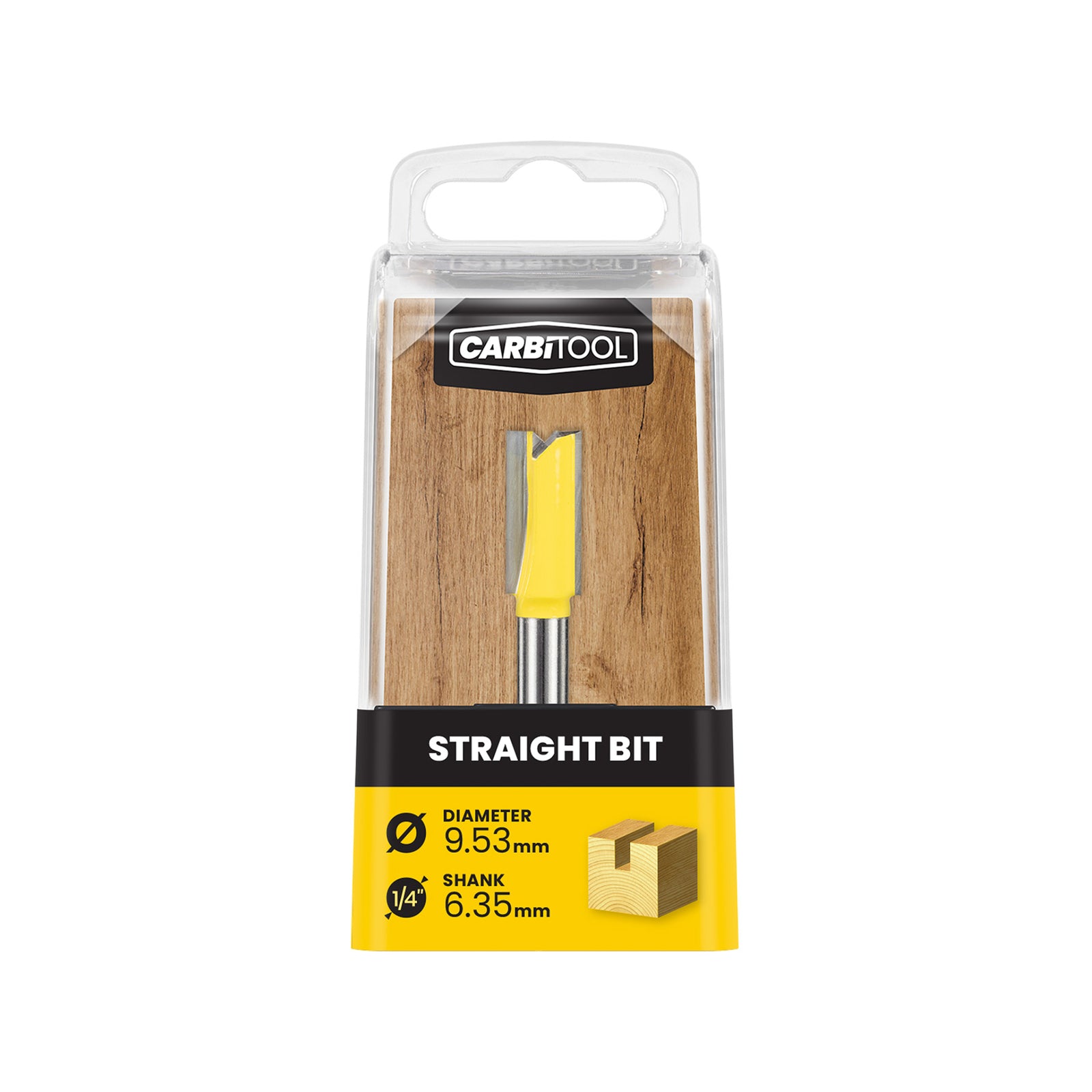 Carbitool 9.53mm TCT Straight Router Bit, Double Flute