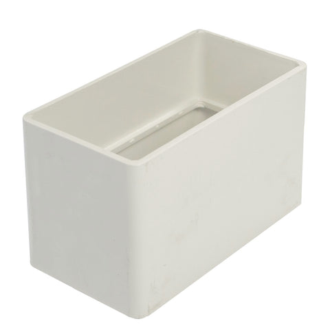 Icon Plastics 65mm White PVC Square Socket Coupling D/End Downpipe