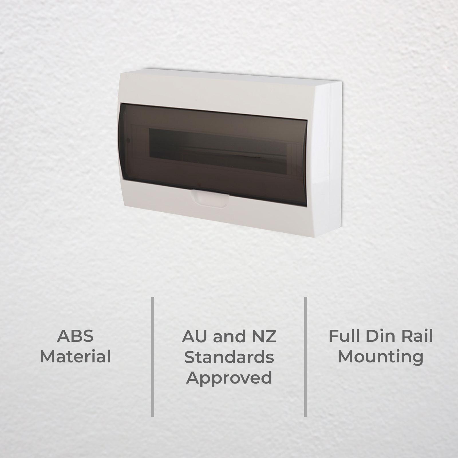 DETA 18 Module Surface Mounted Switchboard White ABS