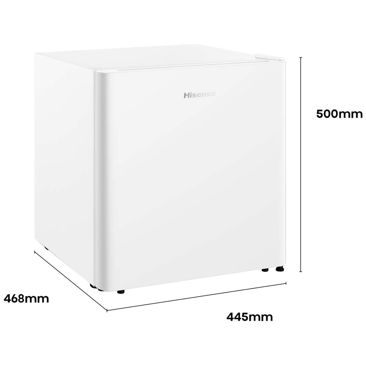 Hisense 45L bar fridge - white steel door, bottle storage, 4 star energy rating, reversible door - HRBF46