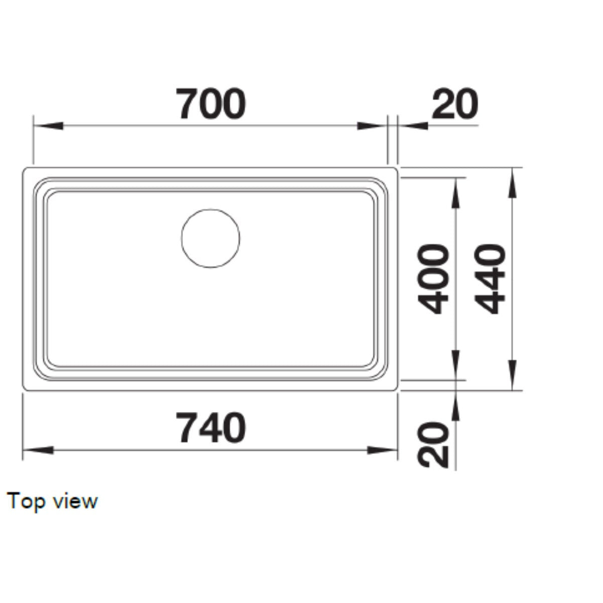 Blanco Etagon 700-U single bowl undermount sink - satin stainless steel, Etagon rails - 527998