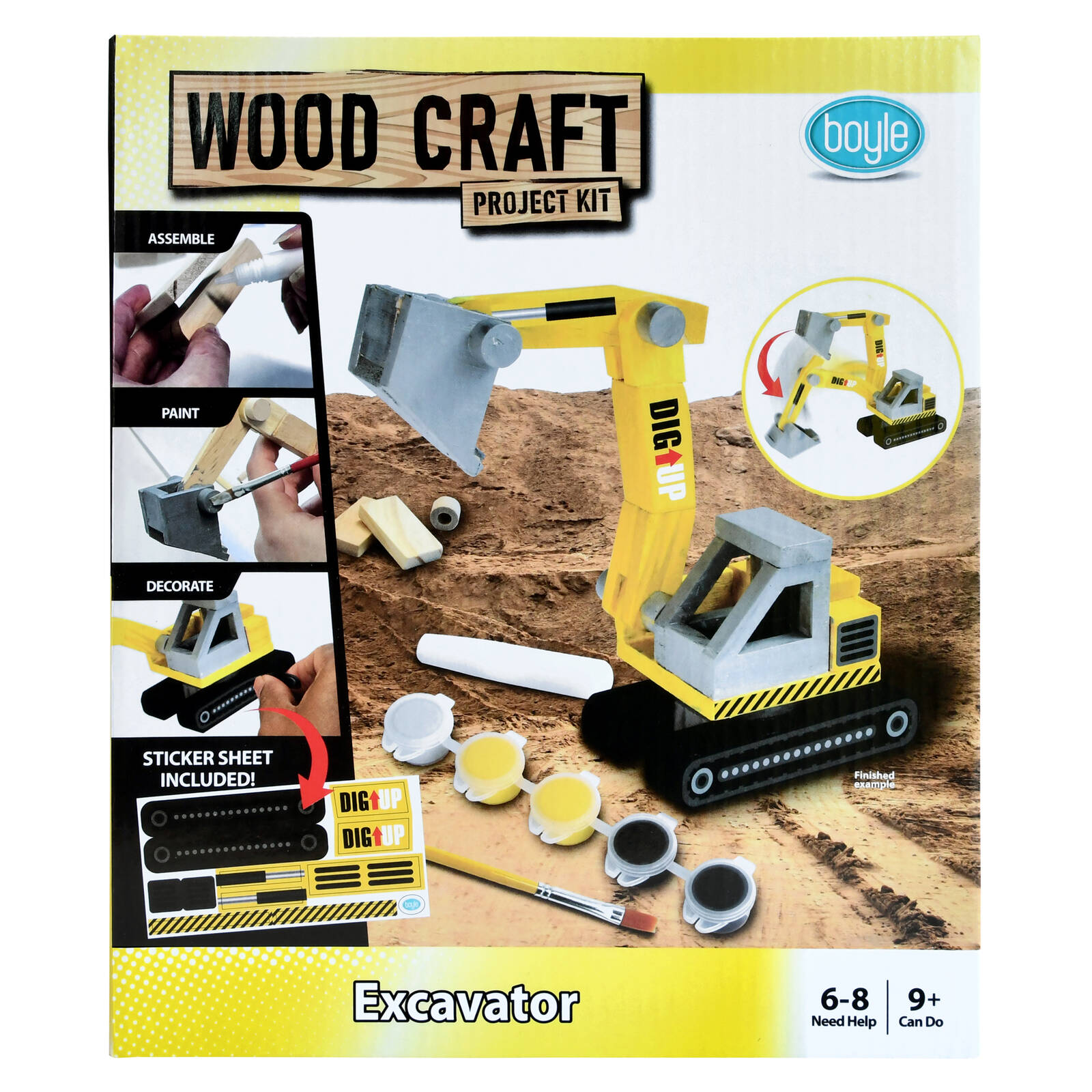 Boyle Wood Craft Project Kit Excavator DIY Indoor Model with Moving Parts