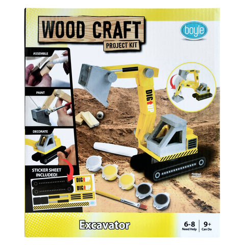 Boyle Wood Craft Project Kit Excavator DIY Indoor Model with Moving Parts