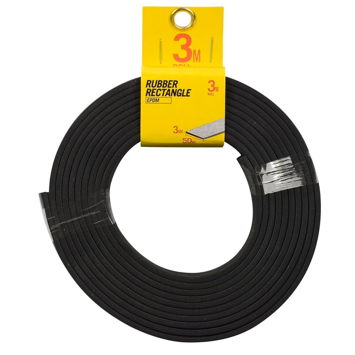 Moroday 50 x 3mm x 3m Black EPDM Rectangle Rubber Seal