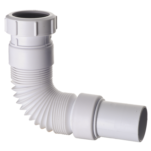 Abey 50mm Adjustable PVC Connector Waste Trap, White Universal Compression Fitting