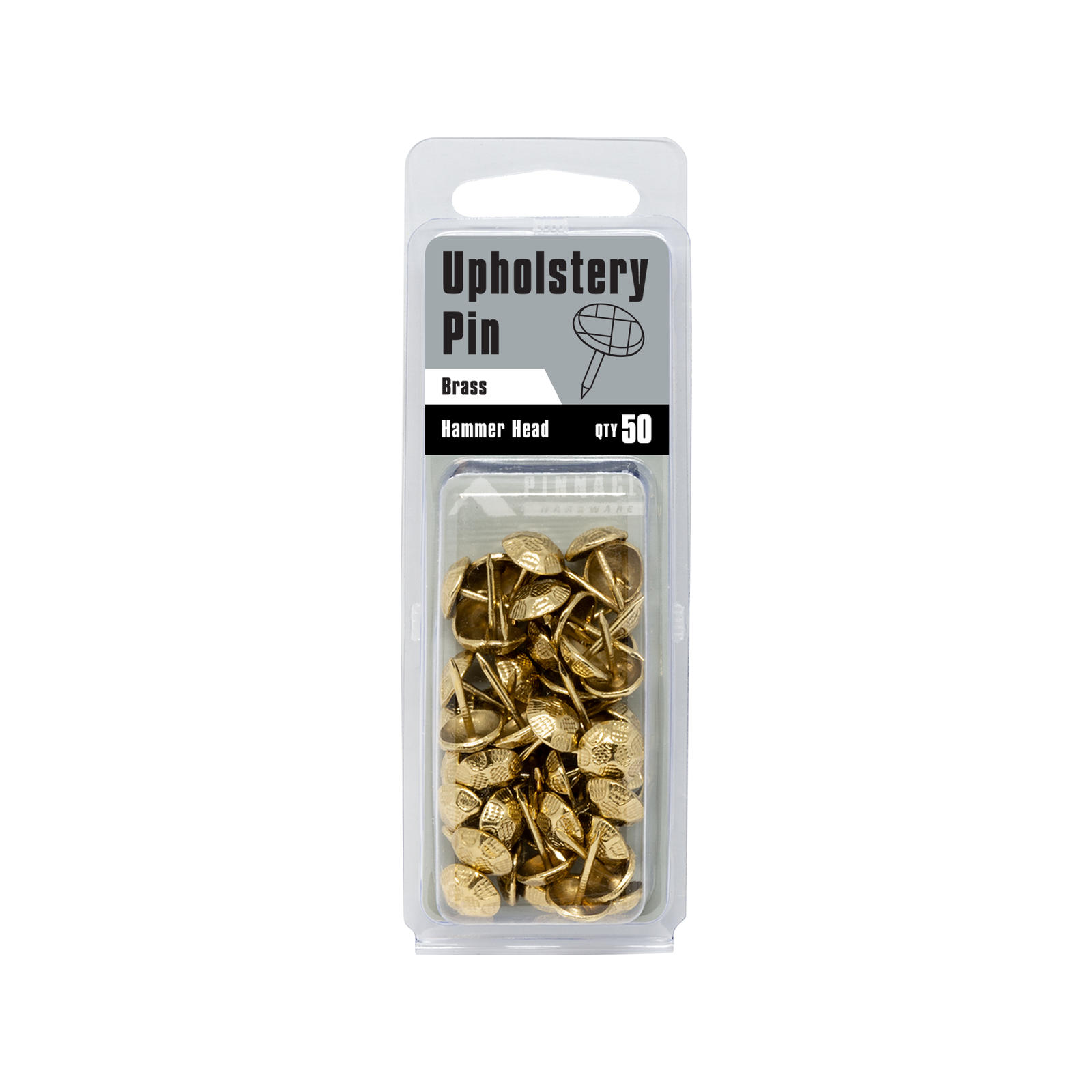 Pinnacle 40mm Brass Hammer Head Upholstery Nails - 50 Pack