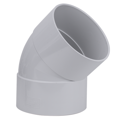 Holman 150mm 45 Degree Female to Female PVC DWV Plain Bend