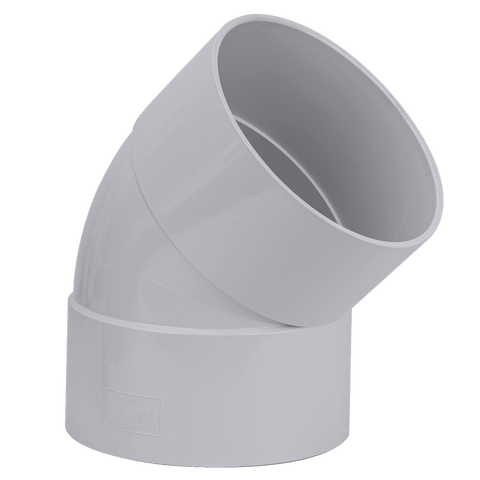 Holman 150mm 45 Degree Female to Female PVC DWV Plain Bend