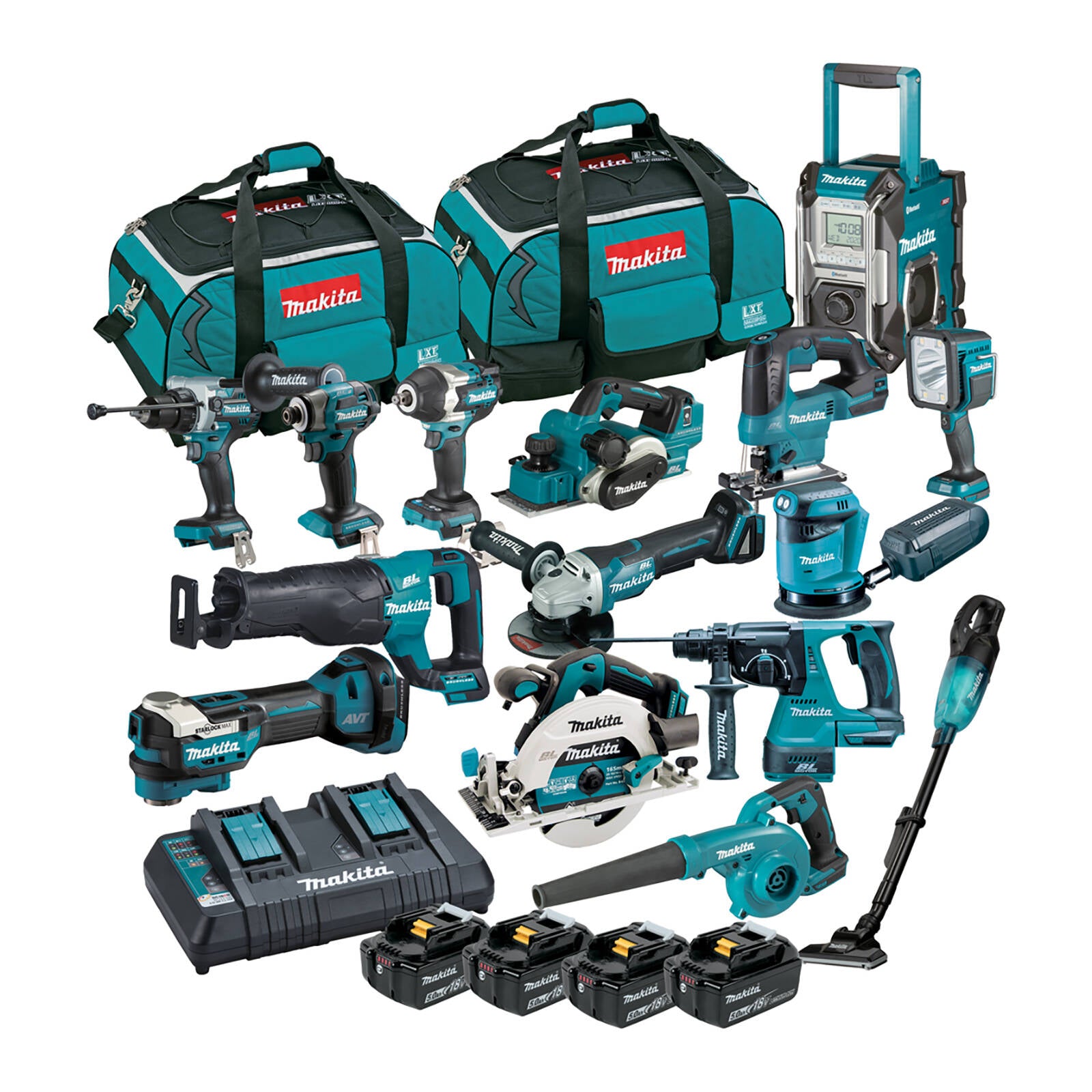 Makita LXT 18V Brushless 15 Piece Cordless Combo Kit DLX1514TX1