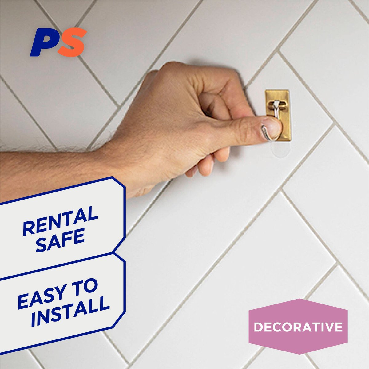 Permastik Small Brass Kitchen Hooks 6 Pack - Brushed Brass Stainless Steel, Holds 500g
