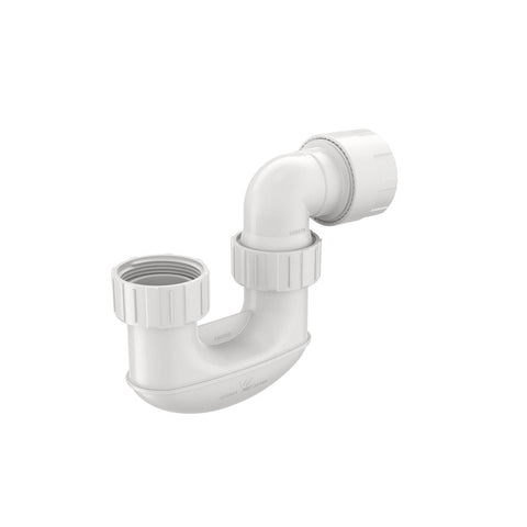 Caroma 40mm White Plastic Short Inlet P Trap Push to Connect