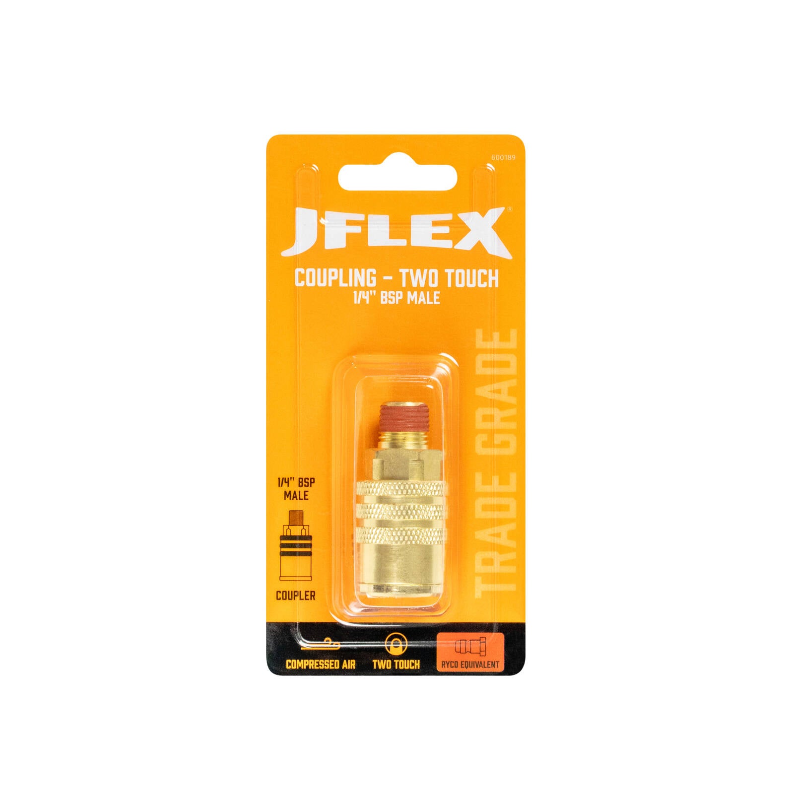 JFLEX 1/4" BSP Male Brass Coupling Ryco Equivalent
