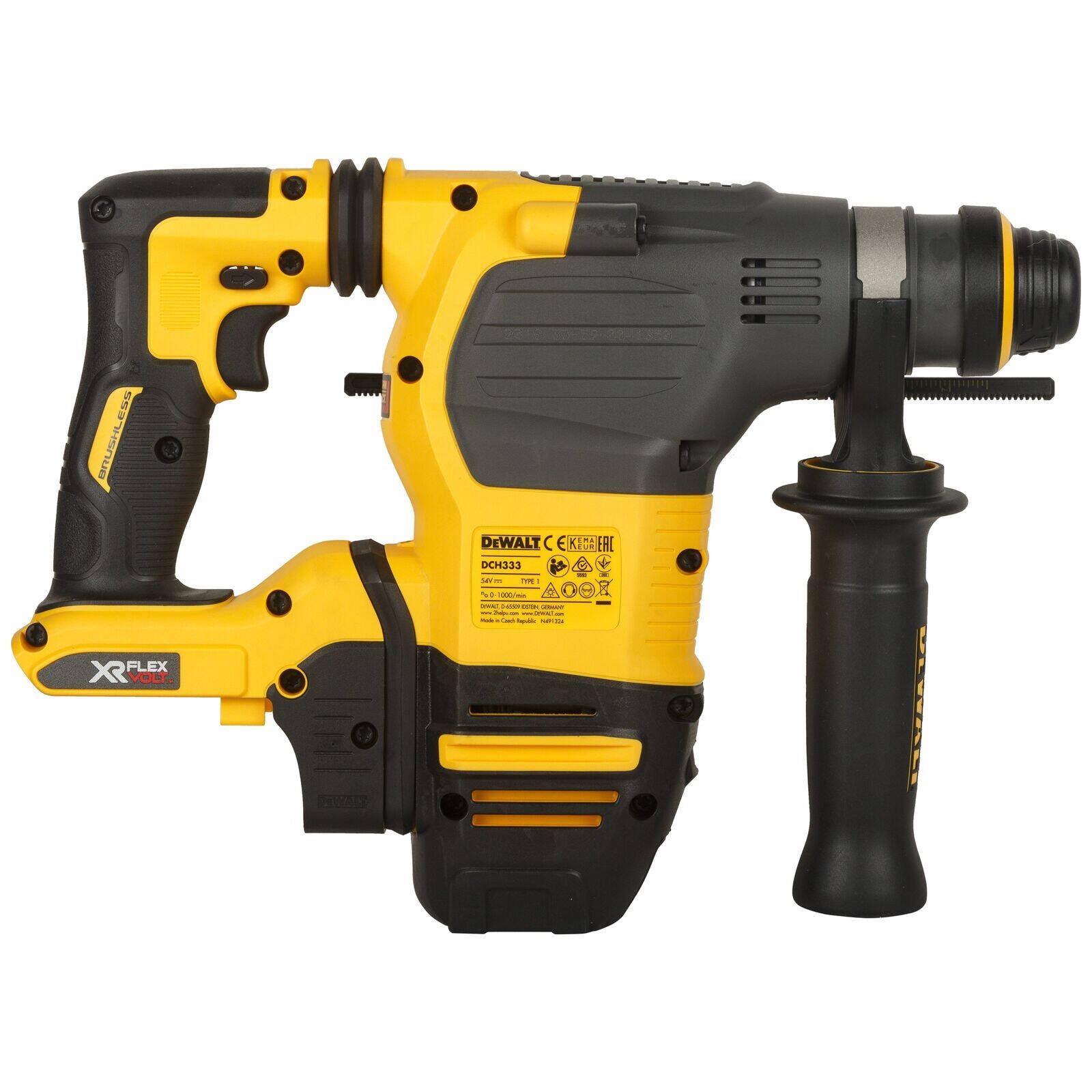 DeWALT 54V XR FlexVolt 30mm SDS-Plus Cordless Hammer Drill - Bare Unit DCH333NT-XJ