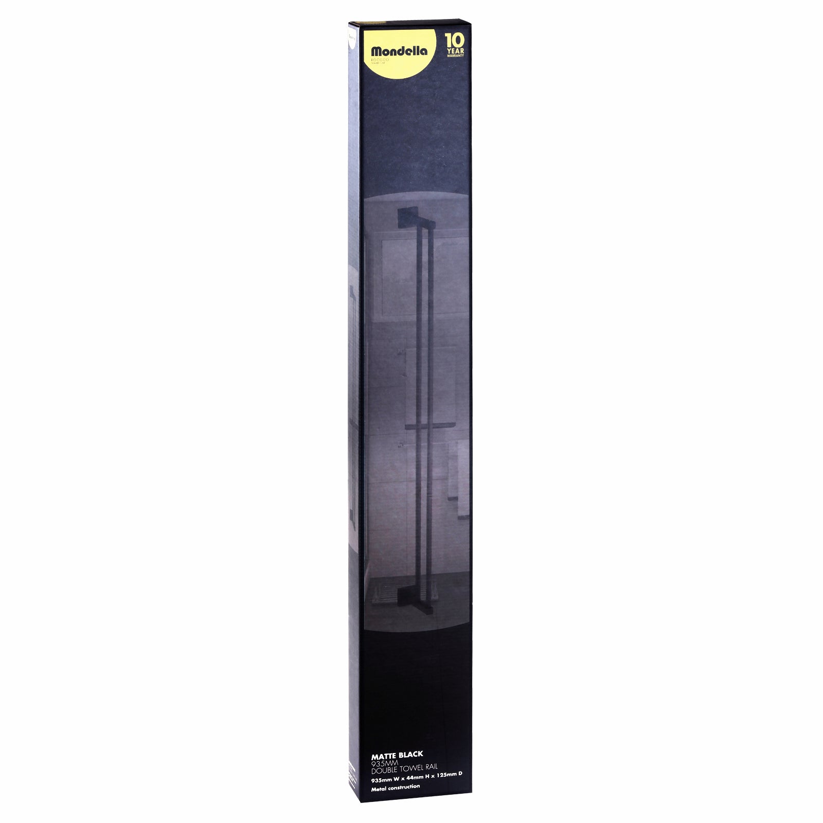 Mondella Rococo 935mm Matte Black Zinc Double Towel Rail
