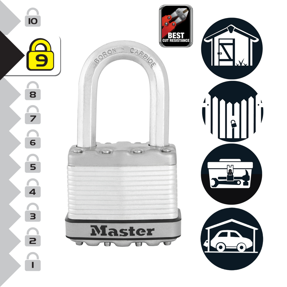 Master Lock 51mm Magnum Laminated Steel Padlock 38mm Shackle