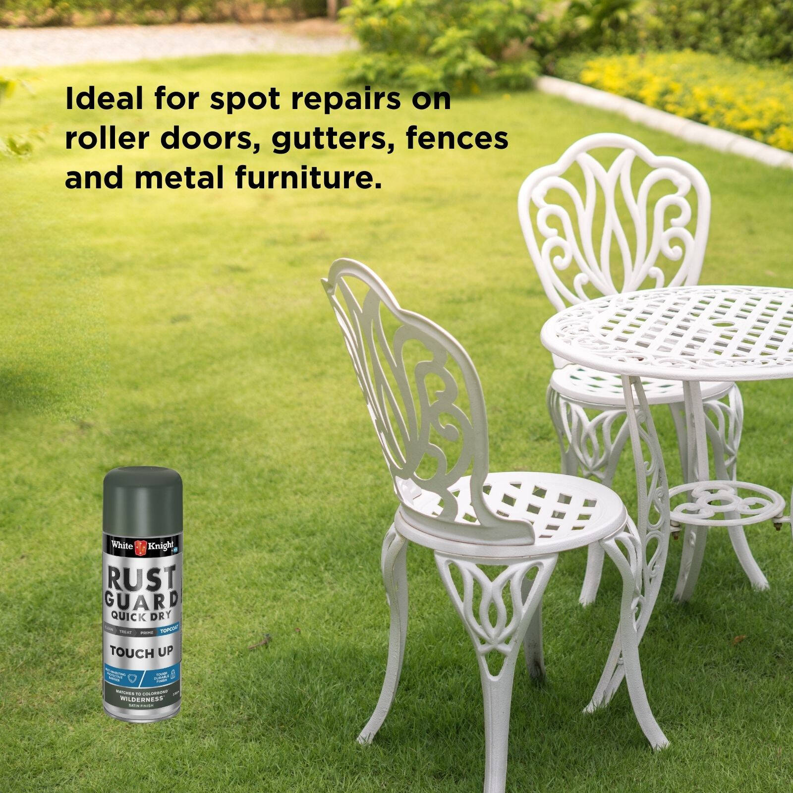 White Knight Rust Guard Touch Up Spray Paint 300g Wilderness Satin