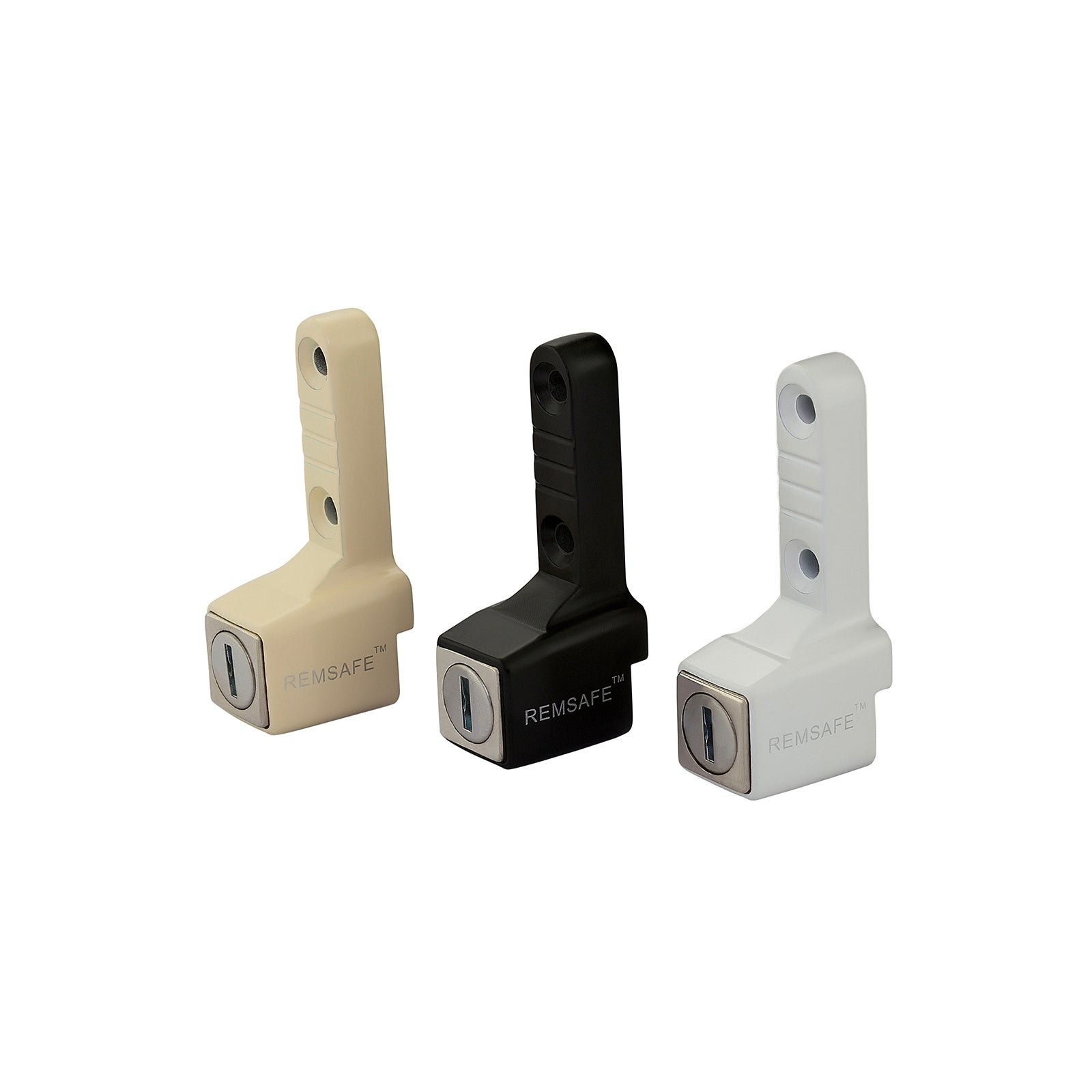Remsafe Black Lylock Push Lock Window Restrictor Powdercoat Steel Keyed