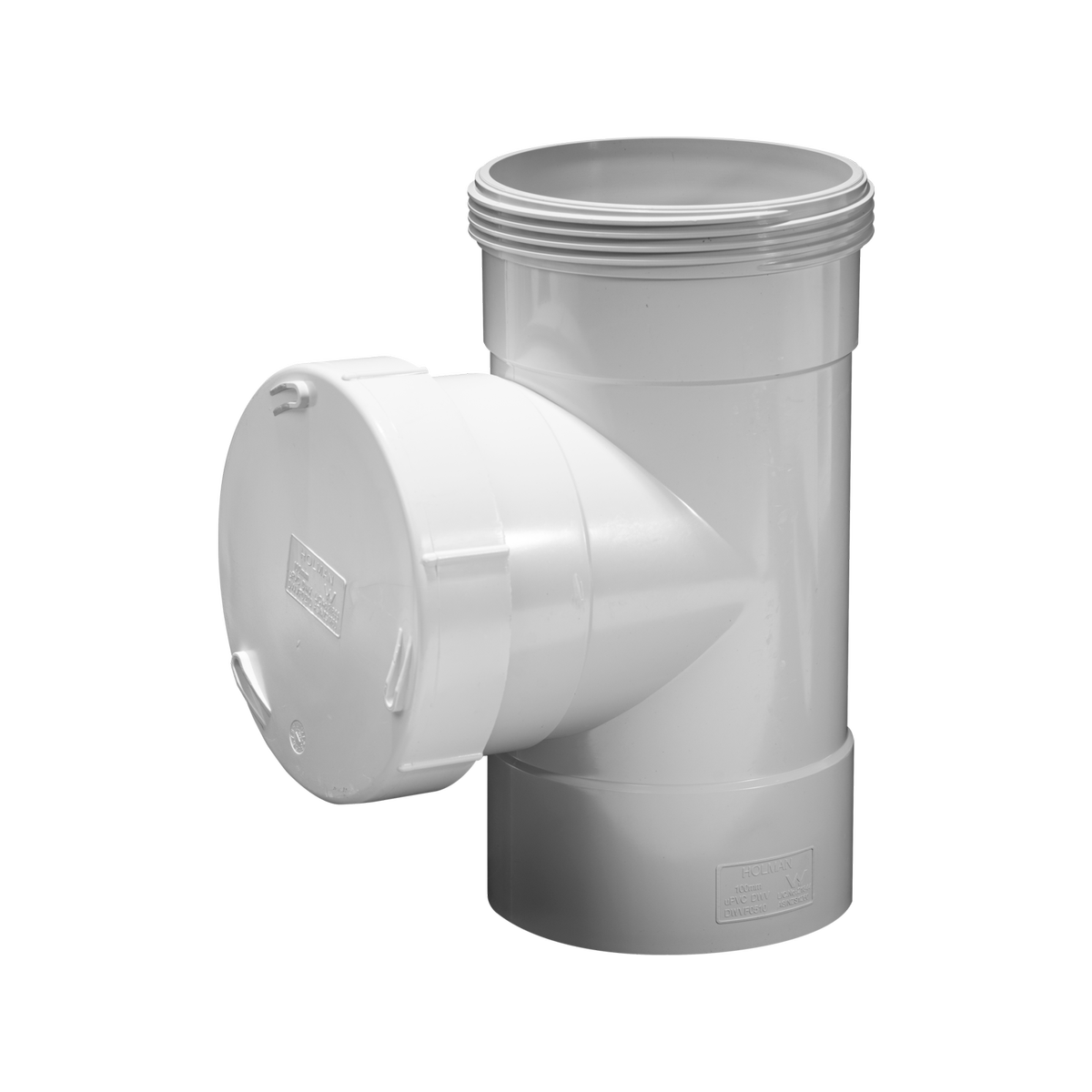 Holman 100mm Female and Female PVC DWV Test Opening, Underground Rated, Grey
