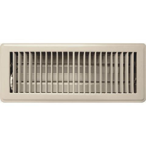 Accord 10 x 30cm Grey Powder Coated Steel Louvered Floor Vent with Damper