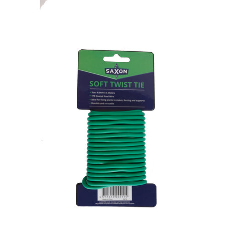 Saxon 5m Green Soft Twist Tie Steel Indoor Outdoor