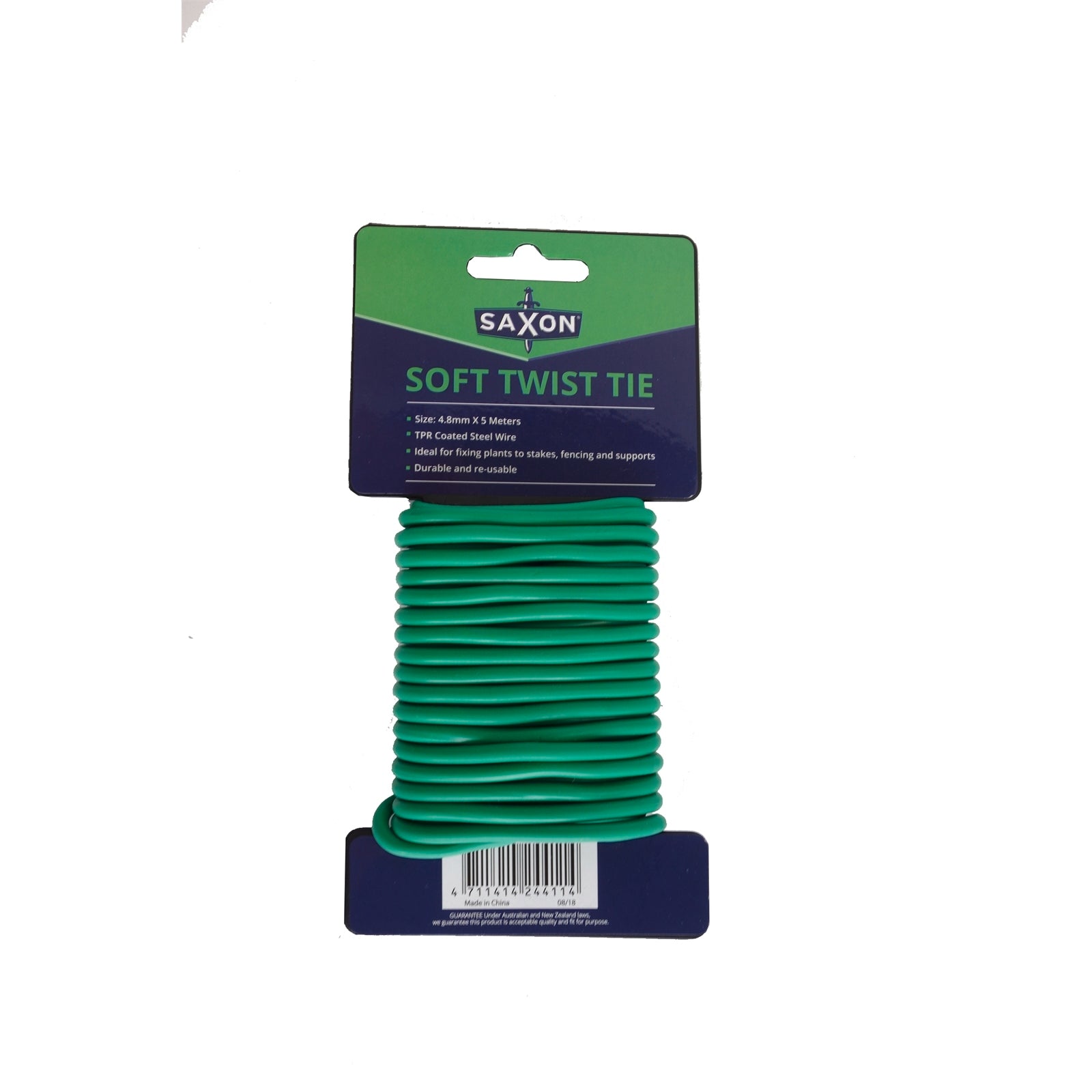 Saxon 5m Green Soft Twist Tie Steel Indoor Outdoor