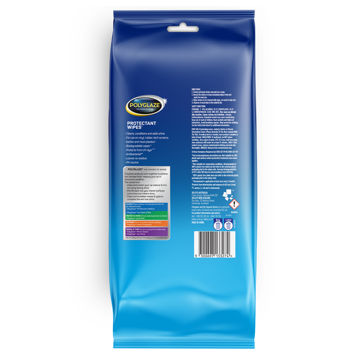 Polyglaze Auto Protectant Wipes - 30 Pack - Biodegradable - 115mm x 210mm - SuperSaverAU - view 2