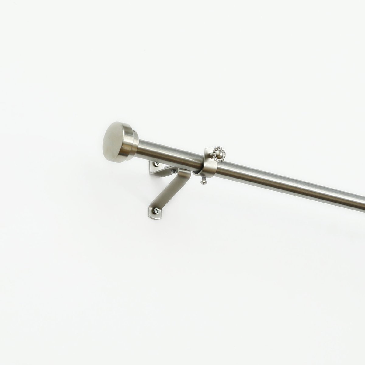 Windoware 75-95mm Satin Adjustable Curtain Rod Bracket - Pewter Steel, 2 Pack