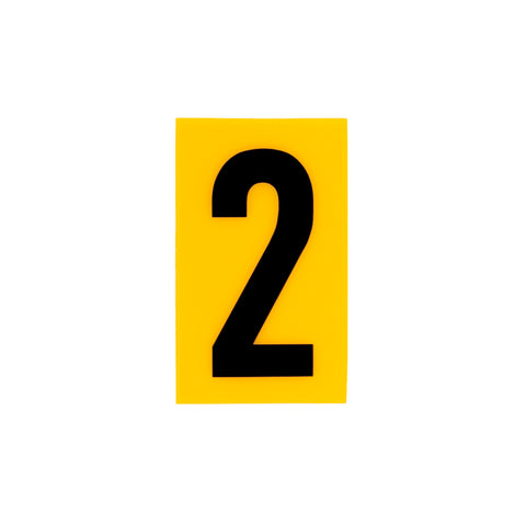 Sandleford 60mm Yellow Self Adhesive House Number 2 - Gloss Weather Resistant