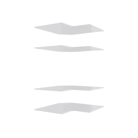Lugna White 4 Shelf Corner Insert Kit 900 x 580mm - Modular Storage Solution - SuperSaverAU - view 1