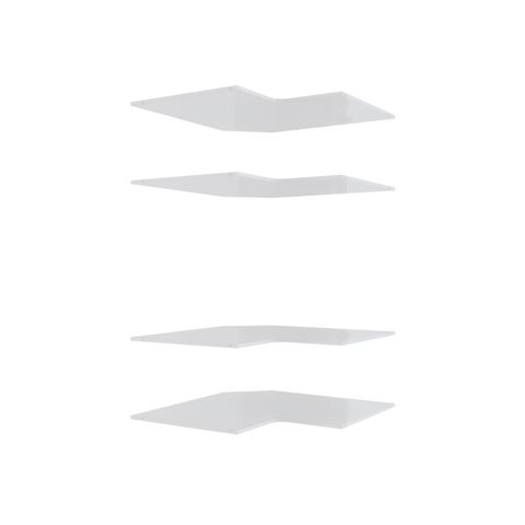 Lugna 4 Shelf Corner Insert Kit, White 16mm Melamine, Fits 900 x 580mm Corner Shell