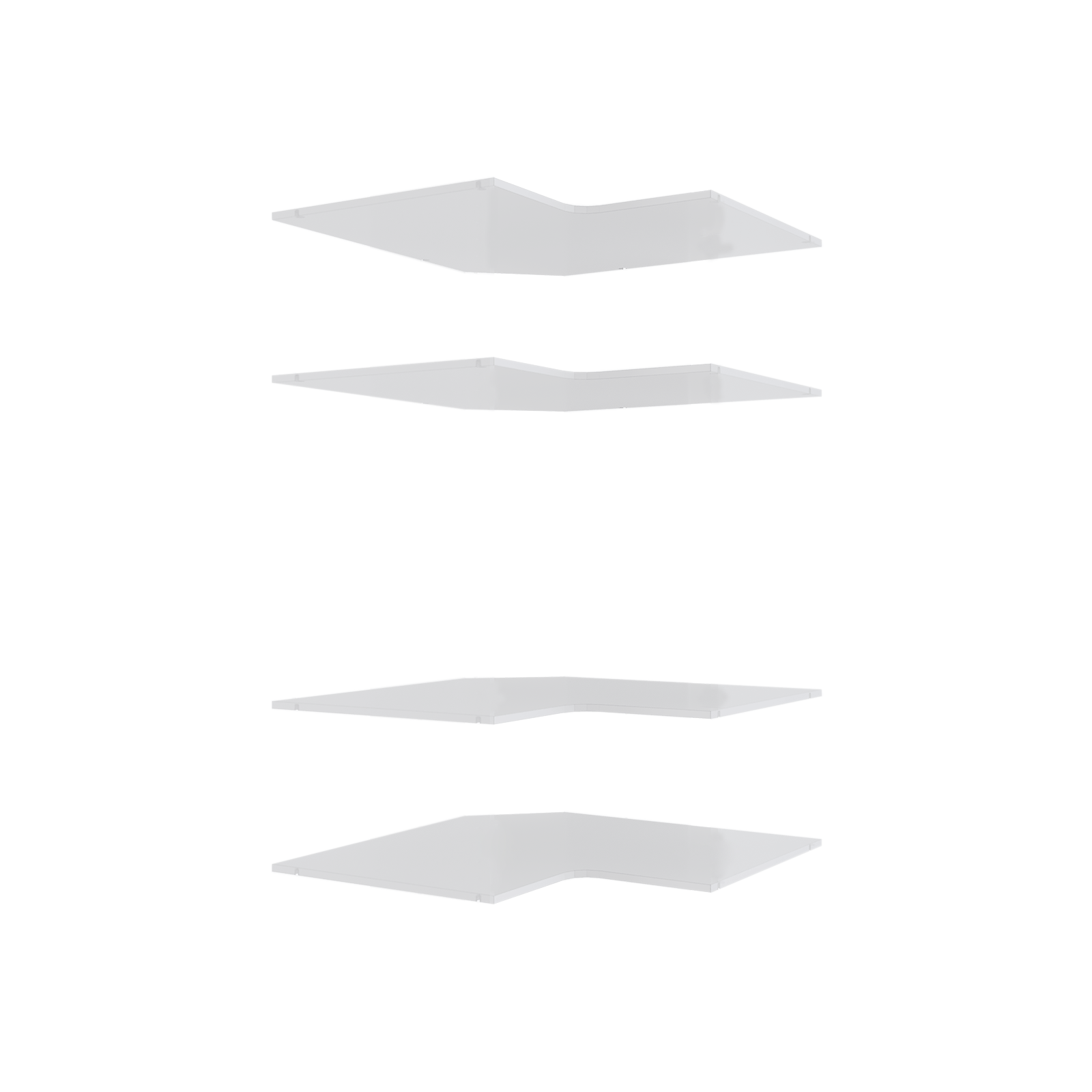 Lugna 4 Shelf Corner Insert Kit, White 16mm Melamine, Fits 900 x 580mm Corner Shell