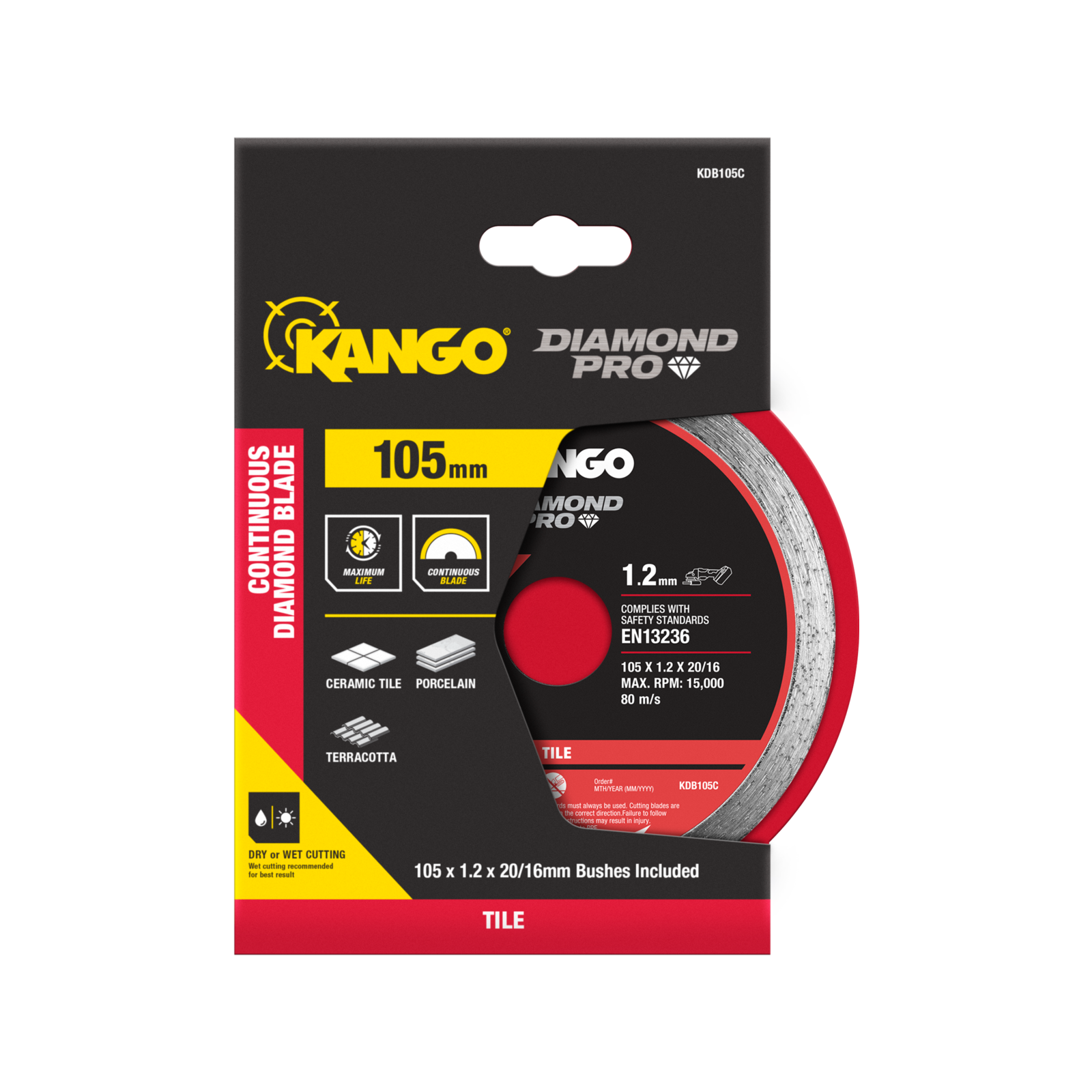Kango 105mm Continuous Rim Diamond Saw Blade KDB105C
