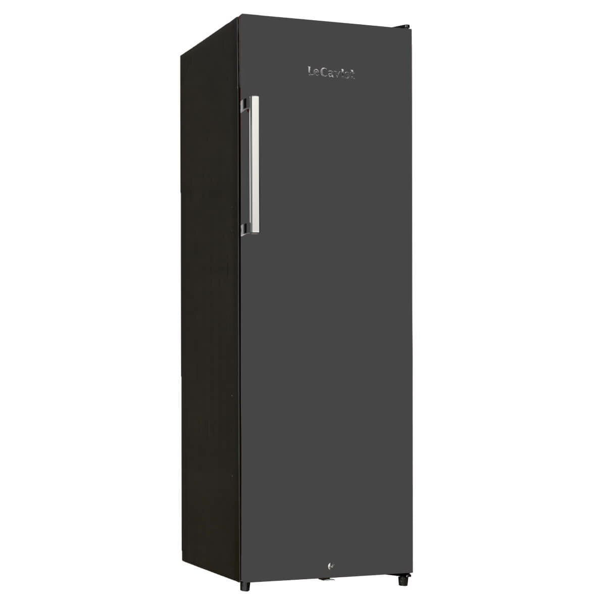LeCavist 168 Bottle Single Zone Ageing Wine Fridge - Black, Five Steel Shelves with Wood Trim - LKV168PNDX