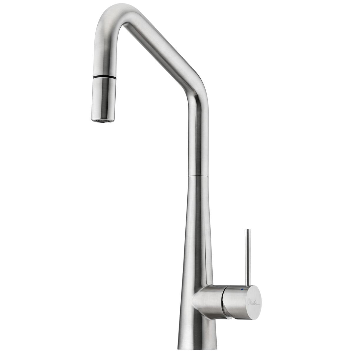 Oliveri Essente square gooseneck pull out mixer tap - 316 stainless steel - Stainless Steel - SS31675