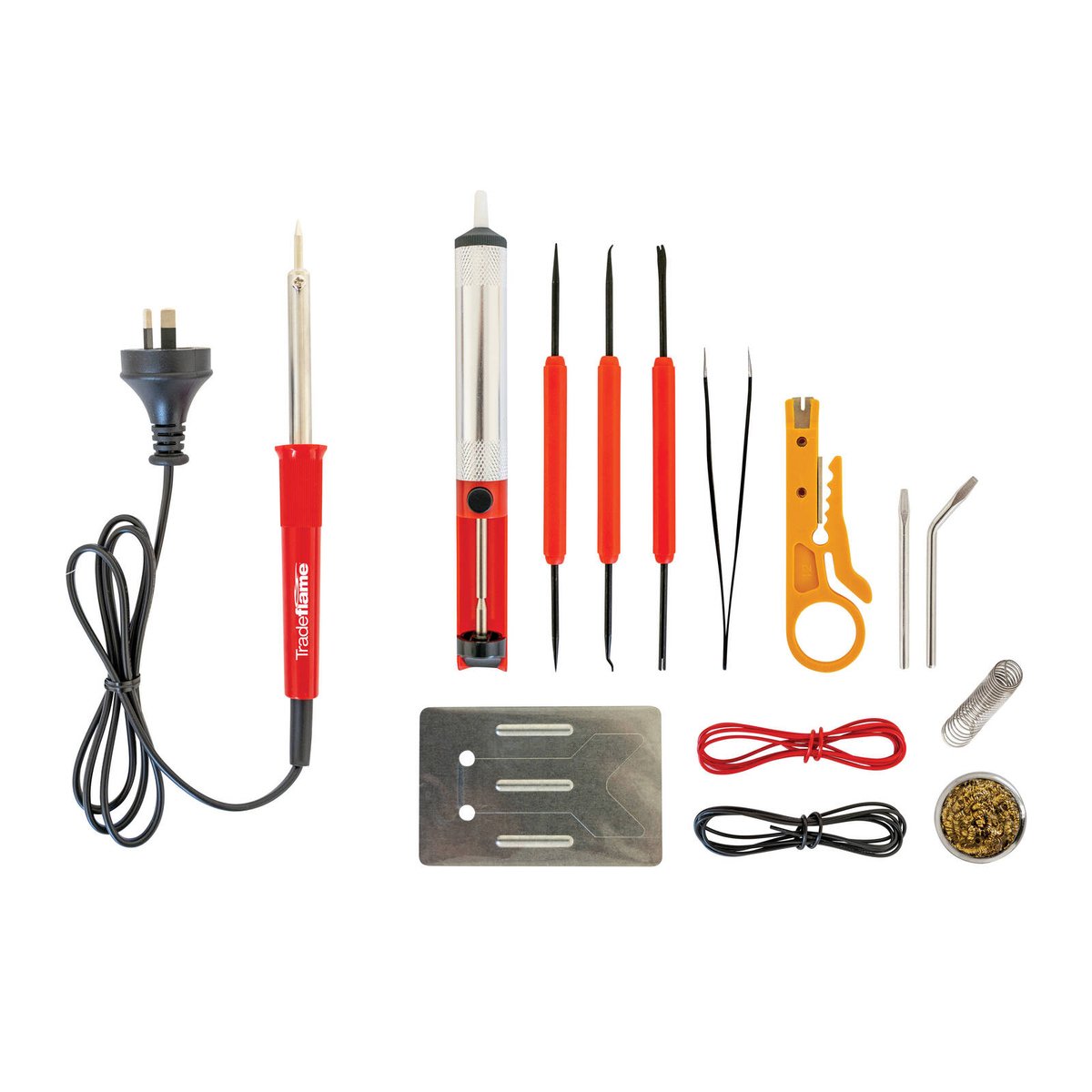 Tradeflame 15 Piece Soldering Starter Kit - 30W Iron - Compact Set - 80mm x 250mm - SuperSaverAU - view 1