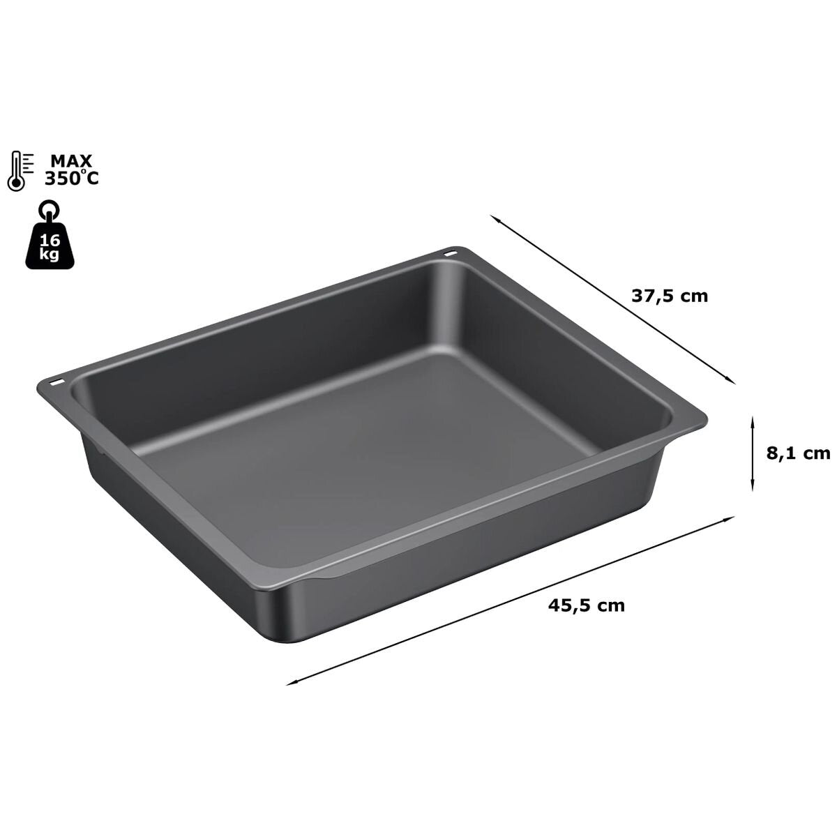 Bosch Professional Pan - Deep 81mm Oven Pan, Anthracite Finish, Dishwasher Safe - HEZ633073
