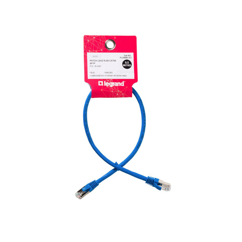 Legrand Cat6A RJ45 SFTP Patch Lead 0.5m Blue Shielded Network Cable