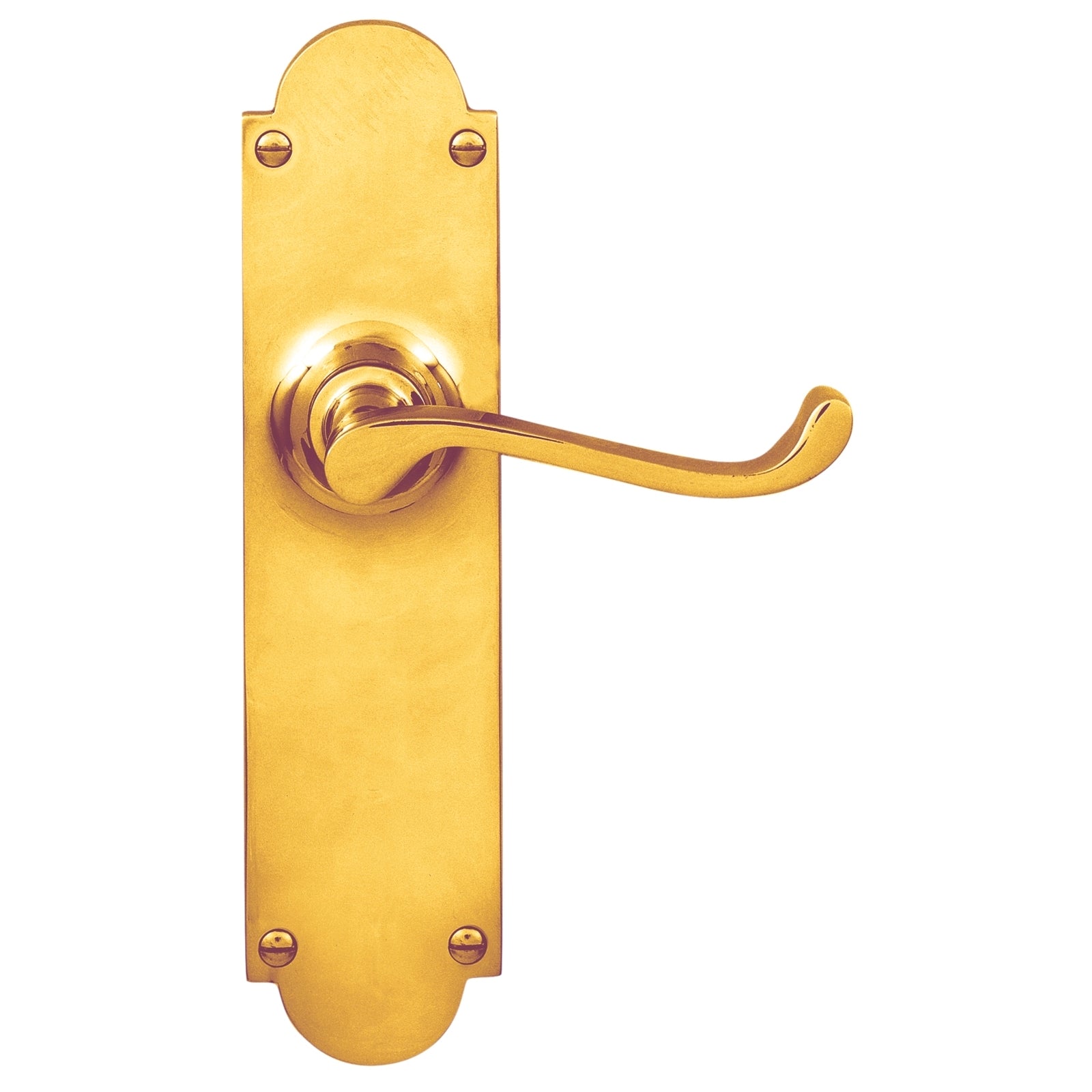 Delf Kensington Lever Latch Set - Polished Brass, Solid Brass, Passage Door