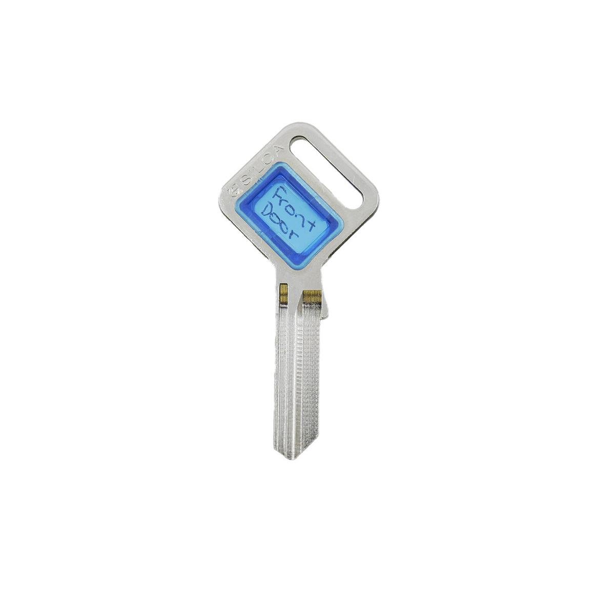 EHI LW4 Blue Specialty Taggy Key, Nickel Plated Brass & Plastic, for Cutting