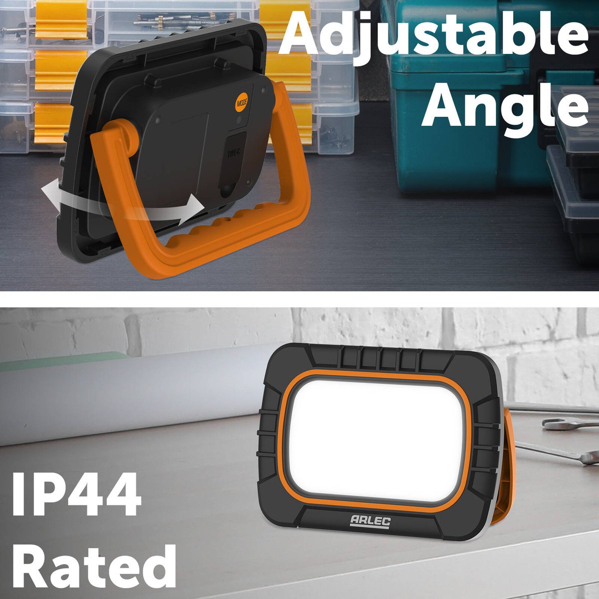 Arlec 20W LED Rechargeable Work Light, Weather Resistant Outdoor AWL2314