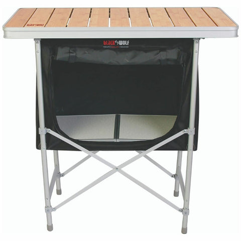 BlackWolf camp cupboard - weather resistant bamboo top, aluminium frame, zip close - 32S001411571000