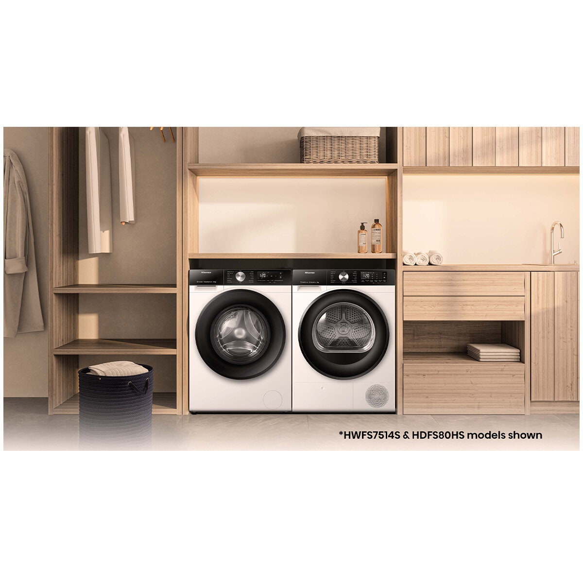Hisense 8kg Heat Pump Dryer - White, 8 Star Energy Rating, 16 Programs, Dial Controls - HDFS80HS