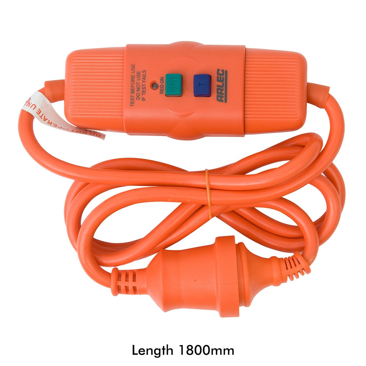 Arlec 1.8m Heavy Duty Extension Lead, 10A 2400W, Single Outlet, Orange