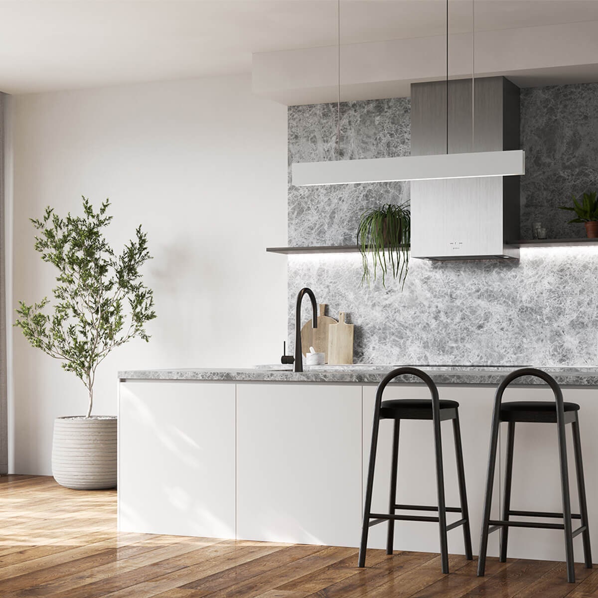 Oliveri Essente 316 stainless steel pull out gooseneck mixer tap - Gunmetal - WELS 5 star - SS31625-GM