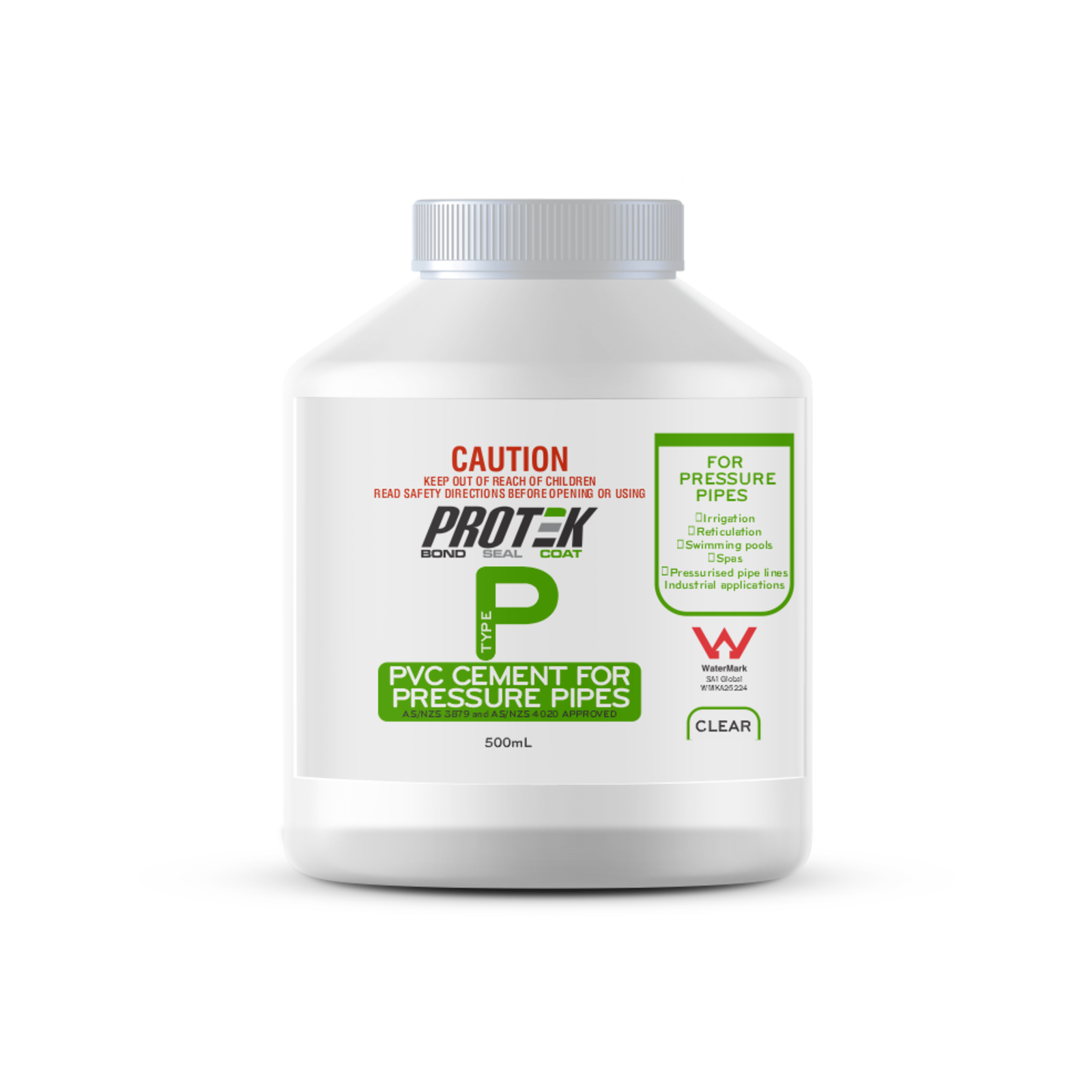Protek 500ml Type P Clear PVC Pressure Pipe Cement A6011