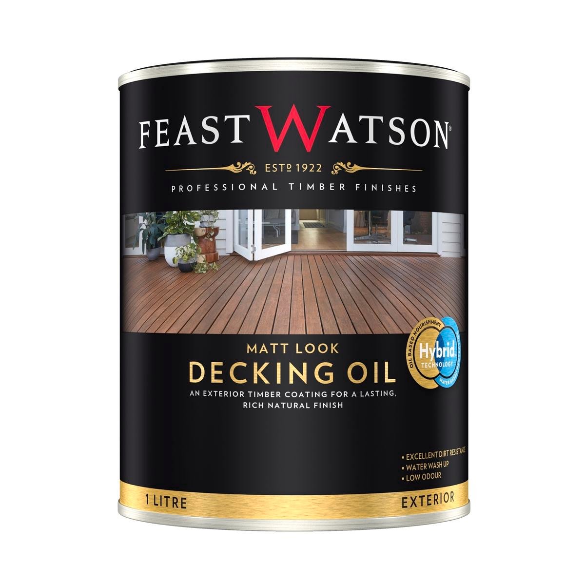 Feast Watson Matt Look Decking Oil 1L Natural Finish UV Resistant - SuperSaverAU - view 1