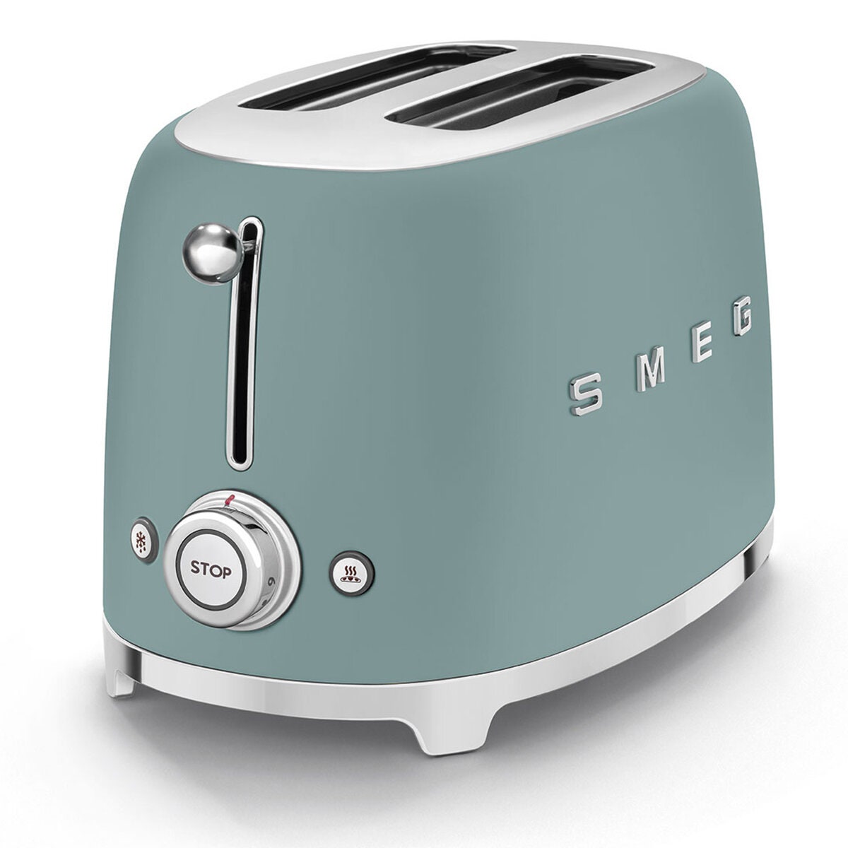 Smeg 50s Retro Style 2 Slice Toaster - Emerald Green, Six Browning Levels, Wide Slots - TSF01EGMAU