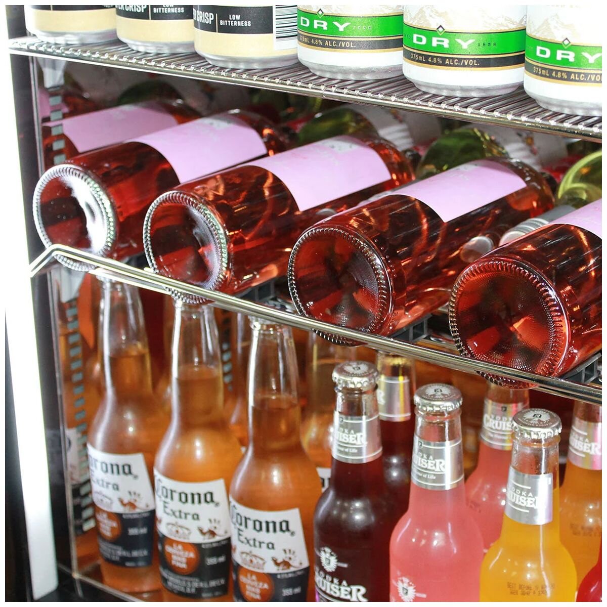 Schmick 105L Under Bench Bar Fridge - Stainless Steel, Lockable Reversible Door, Quiet 43dB - SK116SD